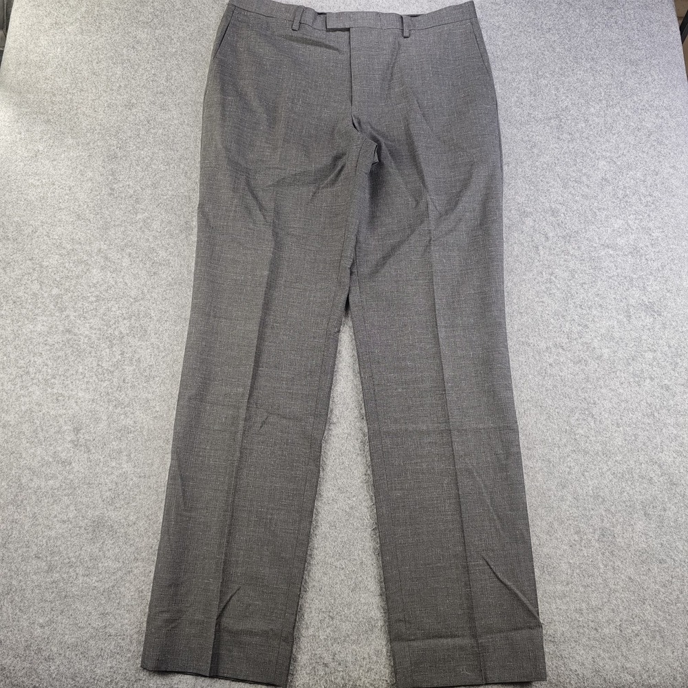 Banana Republic Dress Pants Mens 34x34 Gray Italian Wool Slim Fit Flat Front